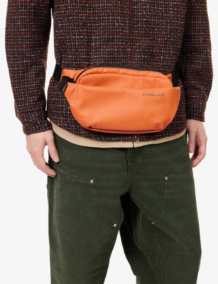 Stubble And Co The Crossbody Logo-print Woven Crossbody Bag In Brown