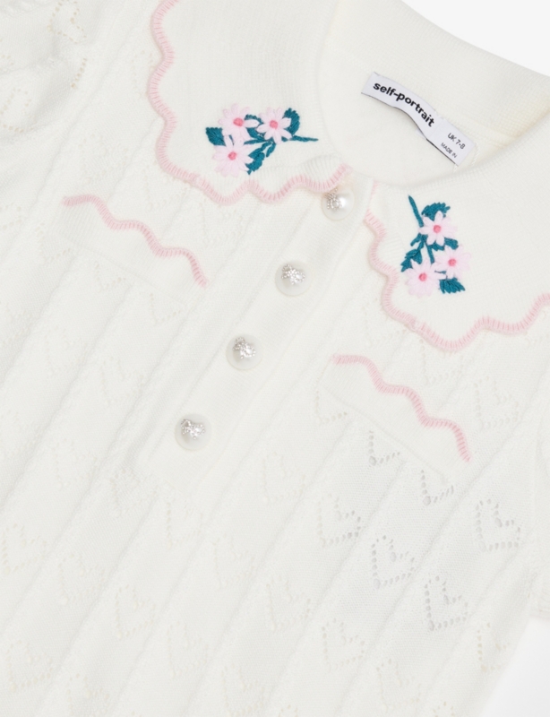 Heart Short-Sleeves Knitted Dress 3-12 Years