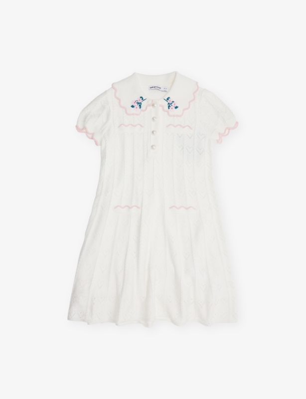 Heart Short-Sleeves Knitted Dress 3-12 Years