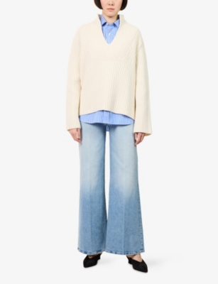MOTHER: The Hustler Roller Sneak Flared Stretch-Denim Jeans