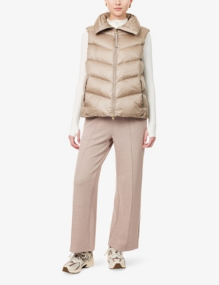 Varley Womens Simply Taupe Bextor Branded Shell-down Gilet In Neutral