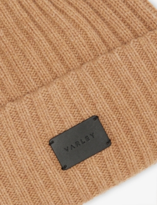 Varley Womens Elva Chunky Ribbed-knit Wool-blend Beanie Hat Camel In Brown