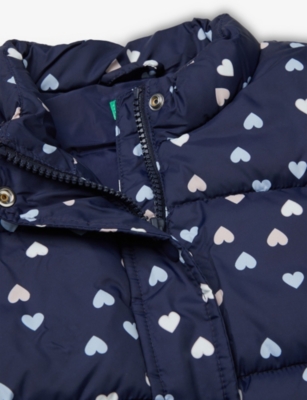 BENETTON: Heart-Print Padded Gilet 18 Months – 5 Years
