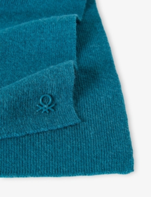 BENETTON: Logo-Plaque Wool Blend Scarf 8-9 Years