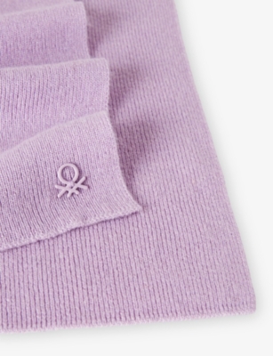 BENETTON: Logo-Plaque Wool Blend Scarf 8-9 Years