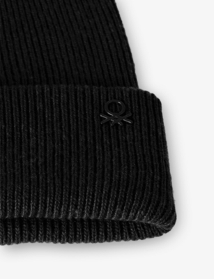 BENETTON: Logo-Plaque Wool Blend Beanie 8-14 Years