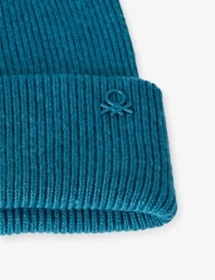 BENETTON: Logo-Plaque Wool Blend Beanie 8-14 Years
