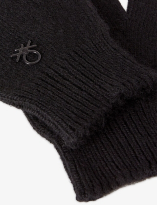 BENETTON: Logo-Plaque Wool Blend Gloves