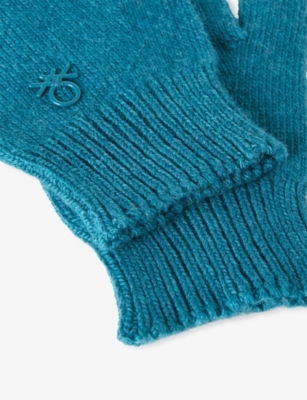 BENETTON: Logo-Plaque Wool Blend Gloves