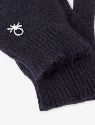 BENETTON: Logo-Plaque Wool Blend Gloves