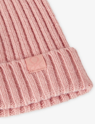 BENETTON: Logo-Patch Wool Blend Beanie 18 Months-4 Years