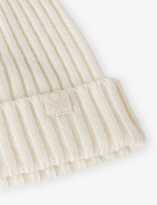 BENETTON: Logo-Patch Wool Blend Beanie 18 Months-4 Years