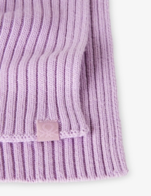 BENETTON: Logo-Patch Wool Blend Scarf 3-4 Years