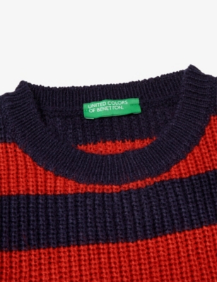BENETTON: Striped Regular-Fit Knitted Jumper 6-14 Years