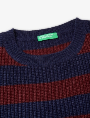 BENETTON: Striped Regular-Fit Knitted Jumper 6-14 Years