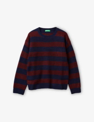BENETTON: Striped Regular-Fit Knitted Jumper 6-14 Years