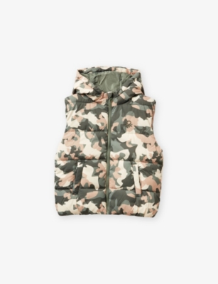 Benetton Kids' Multicolored Camo Logo-embroidered Shell Gilet 18 Months-5