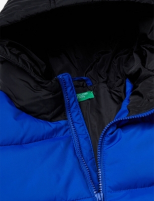 BENETTON: Hooded Logo-Print Quilted Puffer Jacket 6-14 Years