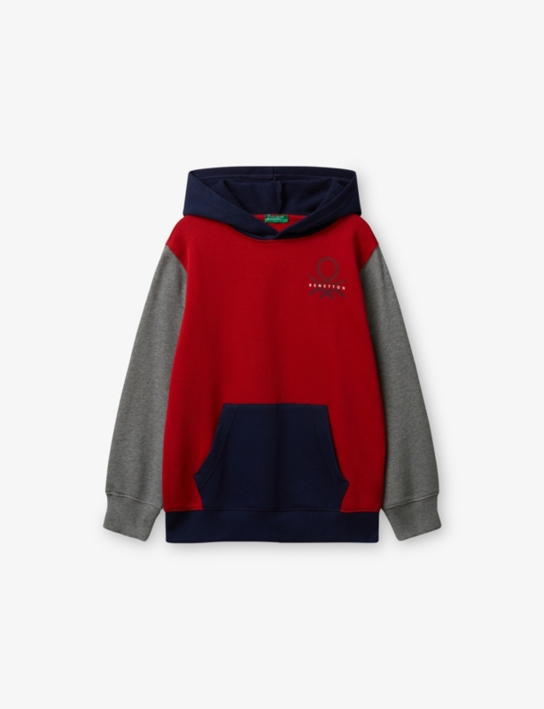 Logo-Embroidered Colour-Block Cotton Hoody 6-14 Years