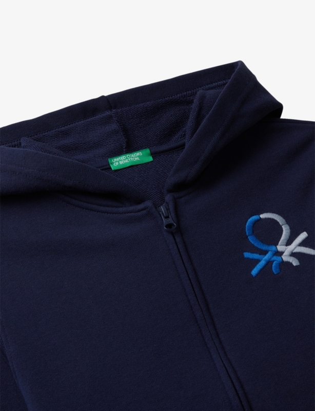 Zipped Colour-Block Cotton Hoody 6-14 Years