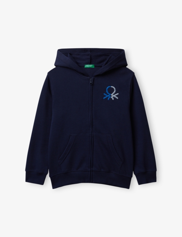 Zipped Colour-Block Cotton Hoody 6-14 Years