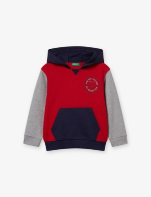 Benetton Kids' Multicolored Logo-print Colour-block Cotton Hoody 18 Months-5