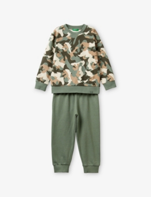 BENETTON: Camo-Print Two-Piece Cotton Tracksuit 18 Months-5 Years