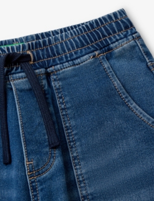 BENETTON: Faded-Wash Elasticated-Waist Denim Blend Joggers 6-14 Years
