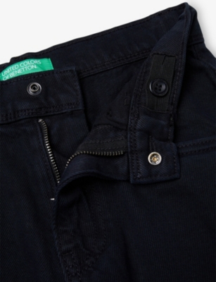 Benetton Parachute Straight-leg Stretch Cotton Trousers 6 In Black