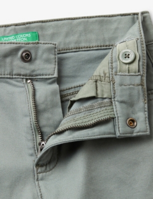 Benetton Khaki Straight-leg Regular-fit Cotton Trousers 18 Months-5 In Brown