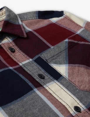 Benetton Multicolored Checked Long-sleeve Cotton Shirt 6-14 In Multi