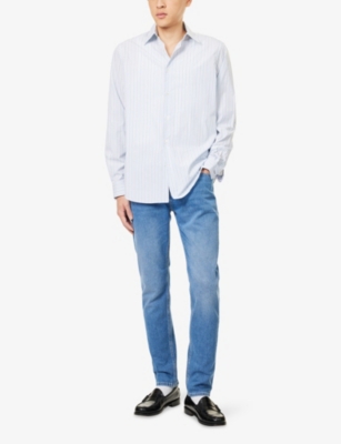 Vingt Quatre Mens Light Blue Taylor Slim-fit Denim Jeans In Blue