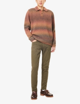 Vingt Quatre Mens Craig Tapered-fit Stretch-denim Jeans Olive In Green