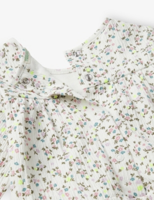 BENETTON: Floral-Print Cotton-Blend Dress 1-18 Months