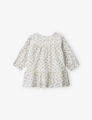 BENETTON: Floral-Print Cotton-Blend Dress 1-18 Months