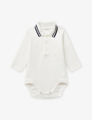 BENETTON: Polo-Collar Long-Sleeved Cotton Bodysuit 1-18 Months