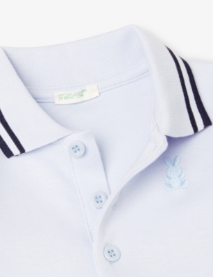 BENETTON: Polo-Collar Long-Sleeved Cotton Bodysuit 1-18 Months