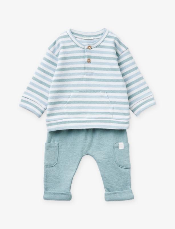 Striped Stretch-Cotton Top and Trouser Set 1-18 Months