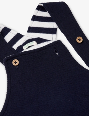 BENETTON: Striped-Lining Cotton Dungarees 1-18 Months