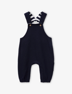 BENETTON: Striped-Lining Cotton Dungarees 1-18 Months