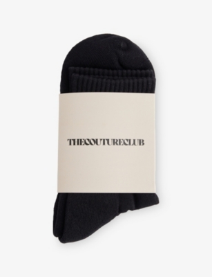 THE COUTURE CLUB: Emblem Cotton-Blend Knitted Socks