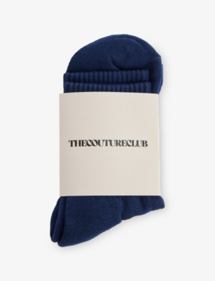 THE COUTURE CLUB: Emblem Cotton-Blend Knitted Socks