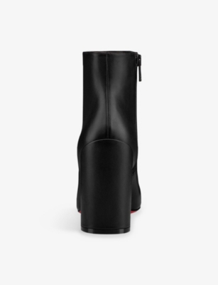 Christian Louboutin Womens Black Jane Booty 85 Leather Ankle Boots Eur 39 / 6 Uk In Black