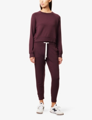 Splits59 Womens Dark Cherry Brooks Fleece Stretch-modal Sweatshirt Xs In Burgundy