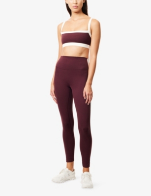 Splits59 Womens Dark Cherry Monah Rigor Stretch-jersey Sports Bra Xs In Burgundy