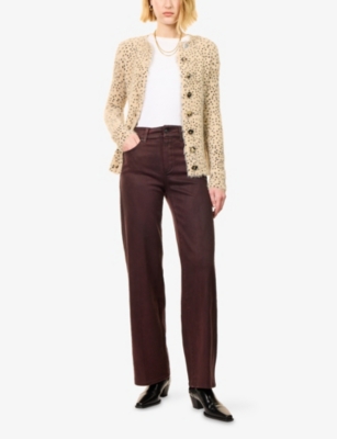 Paige Womens Dark Oxblood Distressed Sasha Straight-leg Denim Jeans In Brown