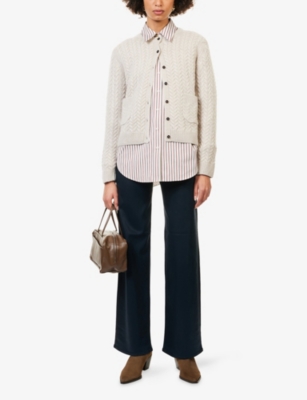 Paige Womens  Sasha Wide-leg Coated Stretch-denim Jeans In Blue