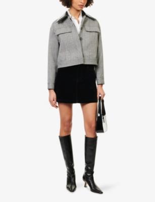 PAIGE: Jannelle Velvet Modal-Blend Mini Skirt