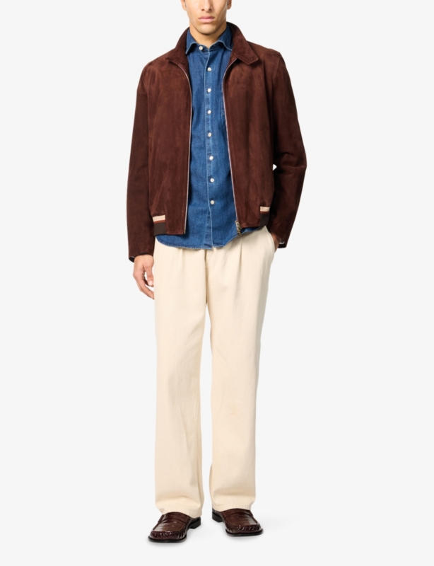 Regular-Fit Chambray Cotton Shirt