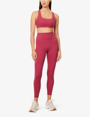 Adanola Womens Berry Red Ultimate Scoop-neck Sports Bra In Pink